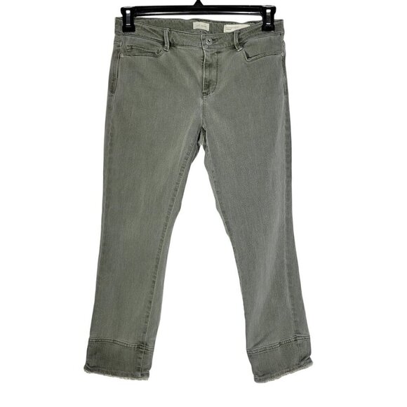 J. Jill Women's Denim Cropped Green Stretch Jeans "Authentic Fit Cropped" Size 4 - Picture 2 of 12